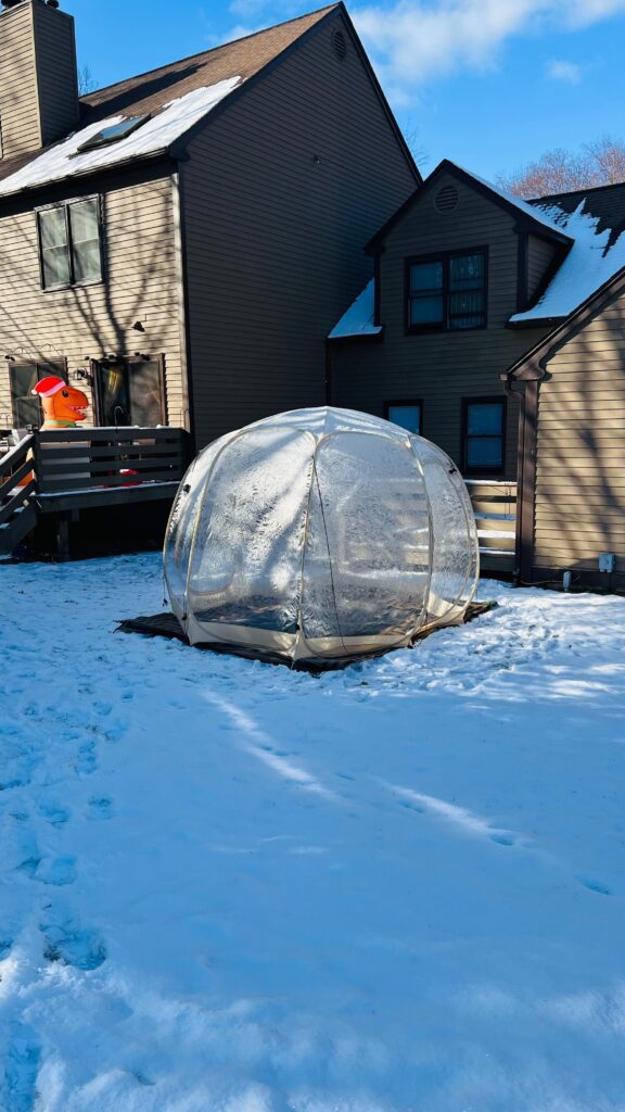 Christmas bubble tent