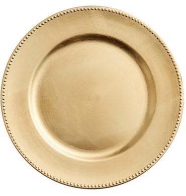 Round Gold Beaded Rim
