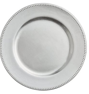 Round Silver Beaded Rim